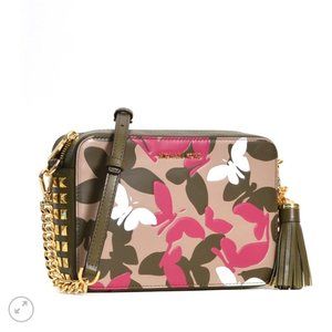 NWT Michael Kors Medium Camera Bag Olive Multi